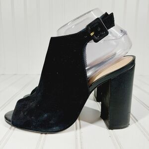 Aldo Juliusa Suede Slingback Peep Toe Block Heel Sandals  E157